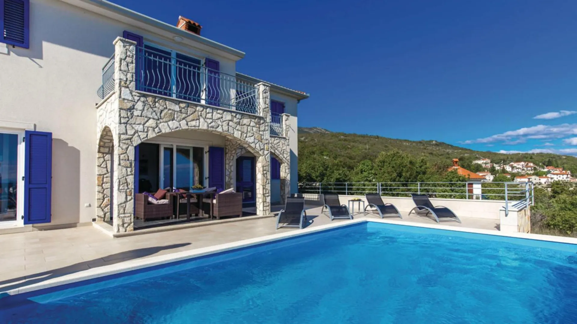 Villablu2 Doppelhaushaelfte Fantastic Seaview, Pool Zagorje Holiday home